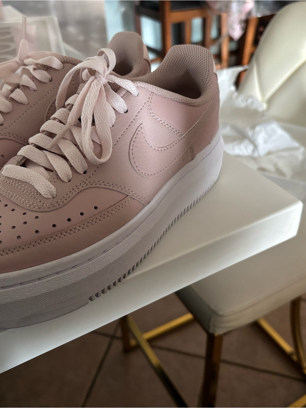 Nike Women’s Low-Top Sneakers — Blush Pink/White Sole